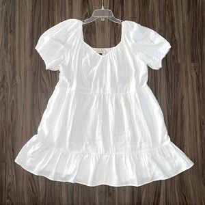White Puff Sleeve Dress